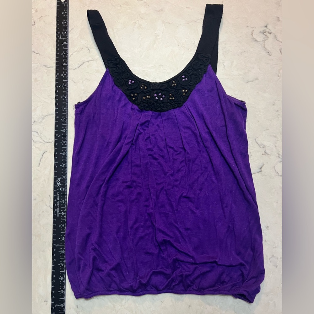 Wrapper Purple Women's Tanktop with Black Accents